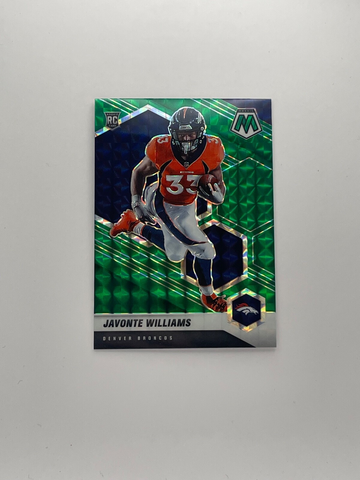 2021 Panini Mosaic - Rookies Mosaic Green Prizm #315 Javonte Williams (RC)