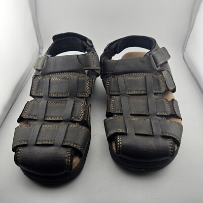 Thom McAn Mens Mosel Brown Adjustable Strap Fisherman Sandal Sz 10m