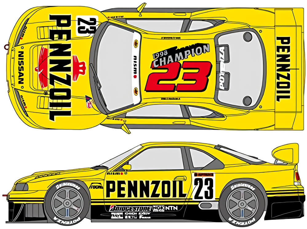 SHUNKO MODELS 1/24 Pennzoil GT-R R33 Skyline 1998 Decal for Tamiya