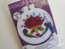 Design Works Punch Needle Kit Flower 221 3.5" Round NEW
