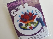 Design Works Punch Needle Kit Flower 221 3.5" Round NEW