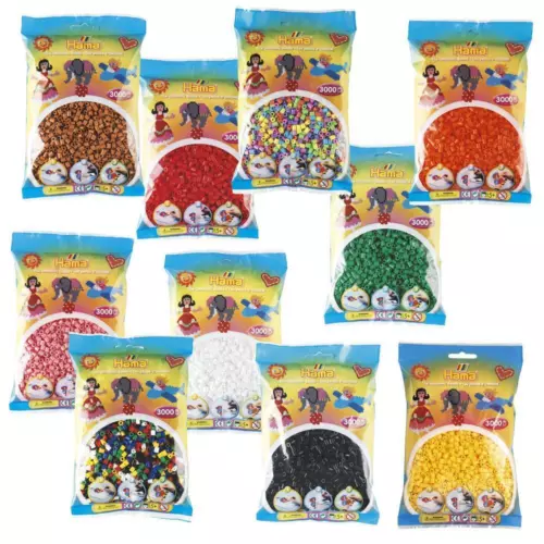 Hama 3000 Midi Bügelperlen 201- ALLE FARBEN Ø 5 mm Steckperlen Perlen Beads