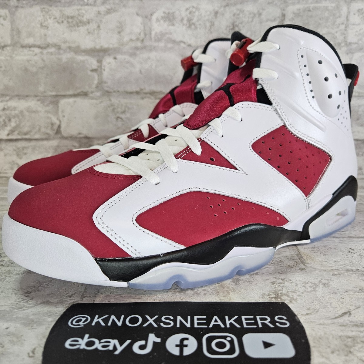 Nike Air Jordan 6 Retro Carmine White Red Sneakers CT8529-106