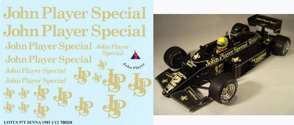 1/12 Decals for LOTUS 97T AYRTON SENNA SPONSOR JPS JOHN PLAYER