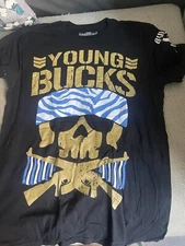 Young Bucks Bullet Club T Shirt New Japan Pro Wrestling Gold Elite AEW Medium