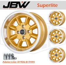 7x 13 Superlite Deep Dish Wheels 4 x 108 PCD Set of 4 Gold