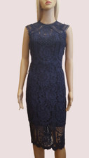 Lipsy VIP Navy Lace Midi Dress UK 12 LN029 ii 10