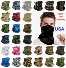 Face Masks Bandanas Camouflage Camo Covering Snood Tactical Neck Gaiter Reusable