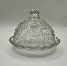 Vintage EAPG US Glass NURSERY RHYME Child's Tea Set Covered Butter Dish