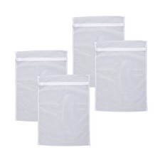 WENKO 4er Set W&auml;schenetz 70x50cm Wei&szlig; Rei&szlig;verschluss W&auml;scheschutz Feinw&auml;sche
