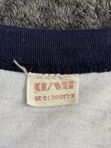 Vintage BVD Single Stitch Ringer Tee Shirt Youth XL Tropical Bird Embroider RARE - Picture 5 of 16