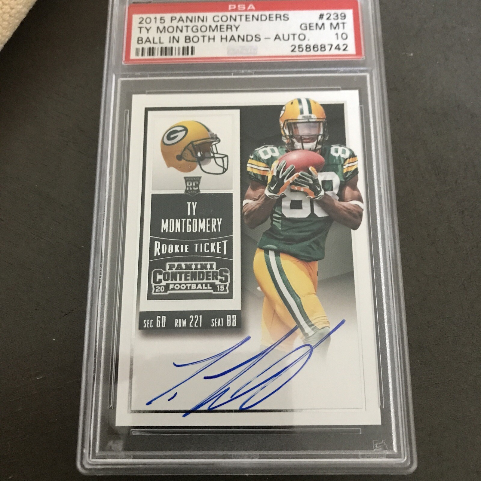 Ty Montgomery Panini Contenders Rookie Ink Rookie Premiere #INKTY Base