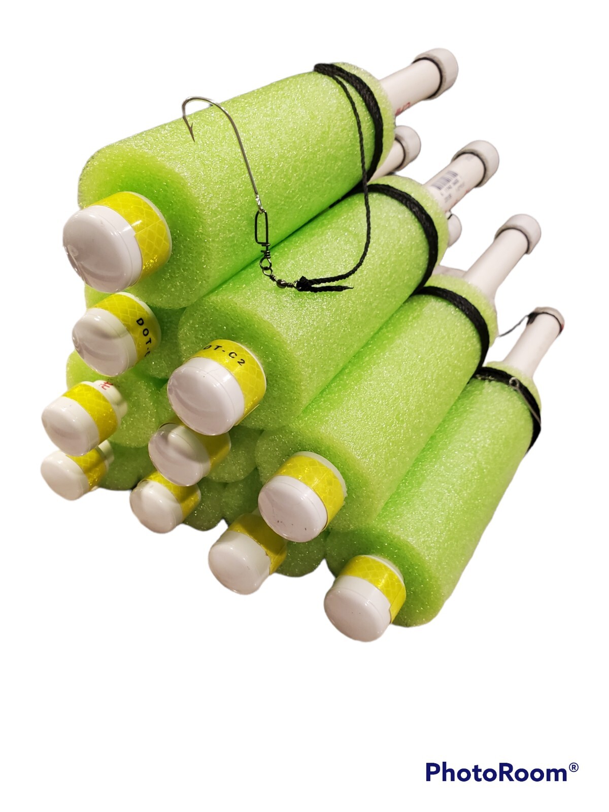 Cajun Catfish Jugline fishing Noodle Jugs GREEN, weighted lot of 10 HI