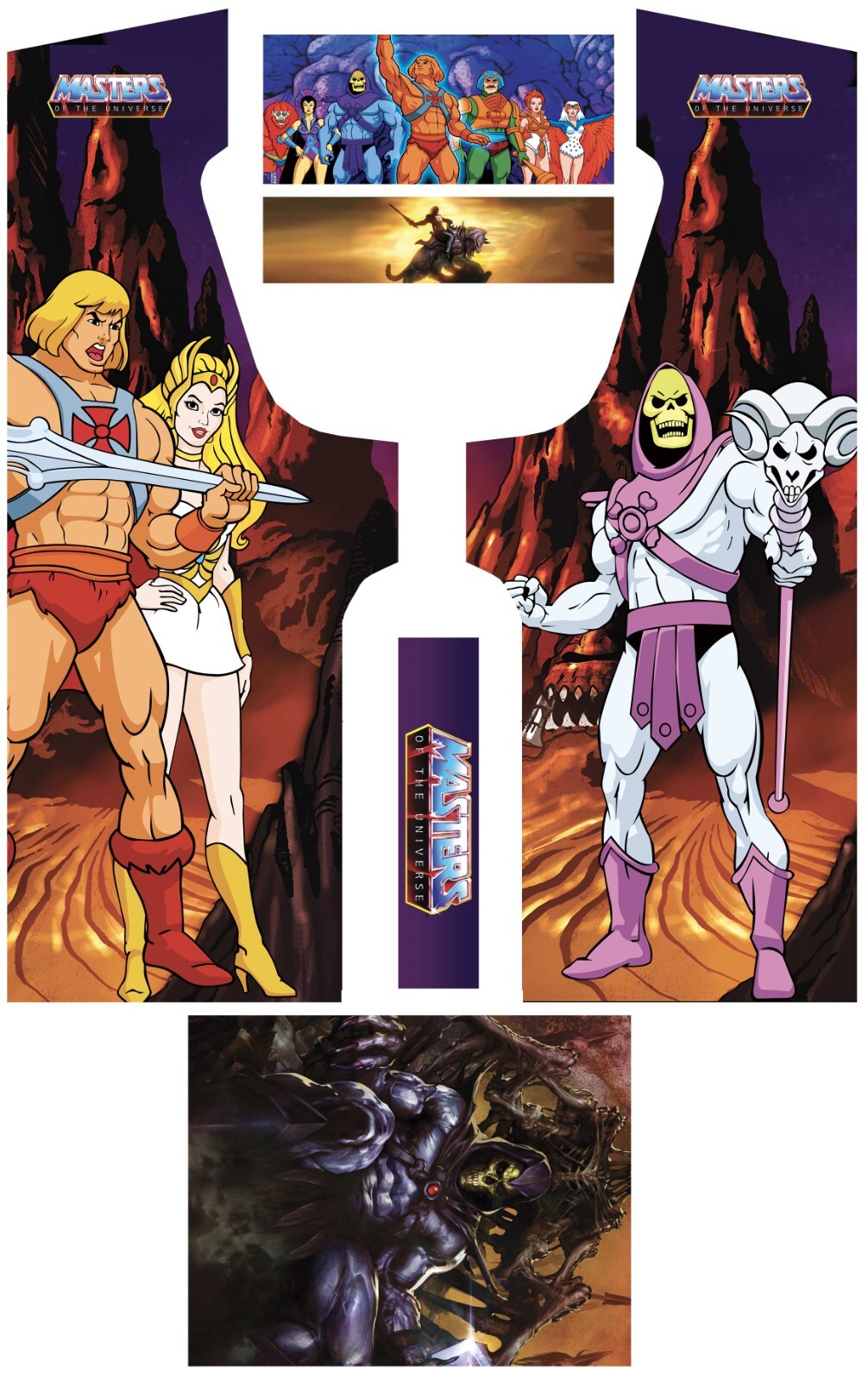 Stickers Master Of Univers borne d'arcade vinyle lamine mat 120cm