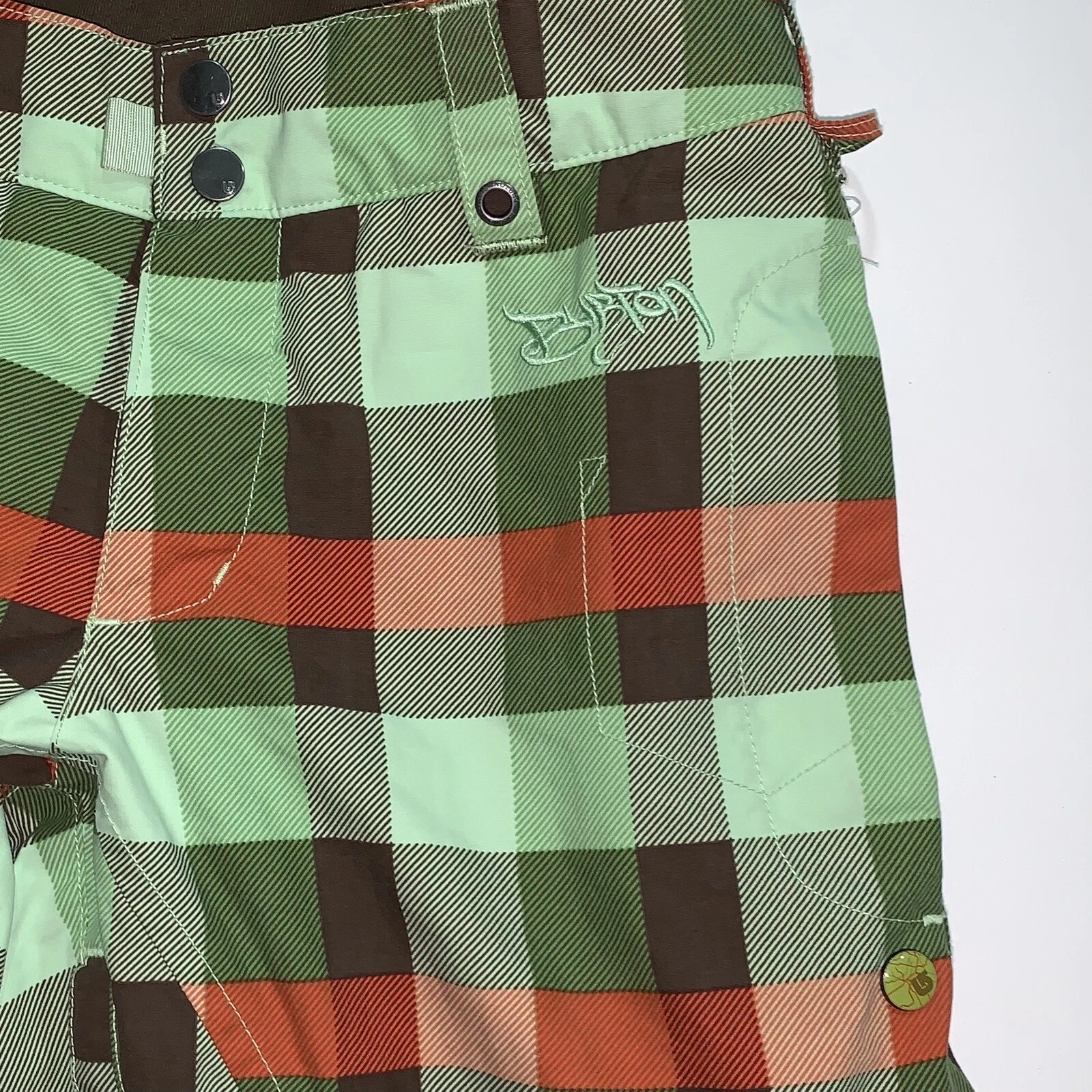 burton stow cargo snowboard dryride ski plaid pants