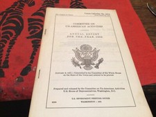 House Committee on Un-American Activities Annual Report 1960 Cold War