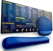 Extended XL Ergonomic Excel Mouse Pad Keyboard Mat with Wrist Rest