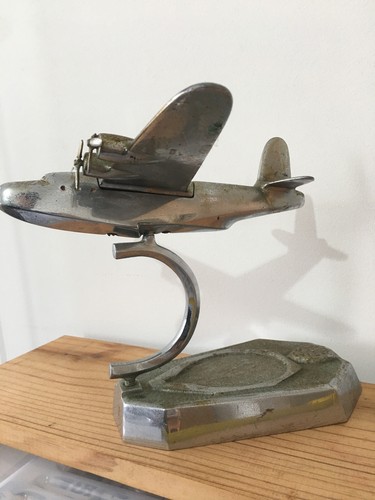 vintage raaf metal aeroplane desk ornament paperweight - Bild 7 von 7