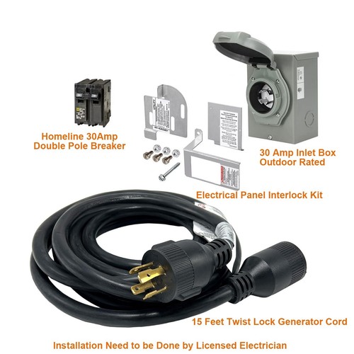 4000 - 8750W Watt Generator to House Hook-up Kit for Square D Homeline Panel - Picture 2 of 6