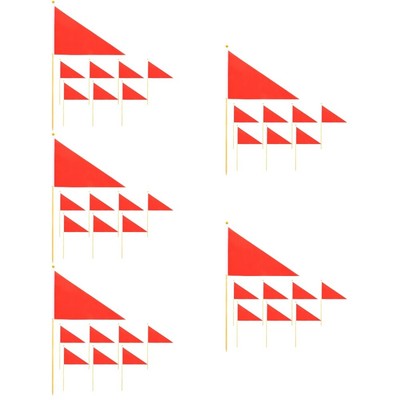  5 Pieces Small Yard Sprinkler Flag Triangle Red Flags on Sticks Marking Lawn