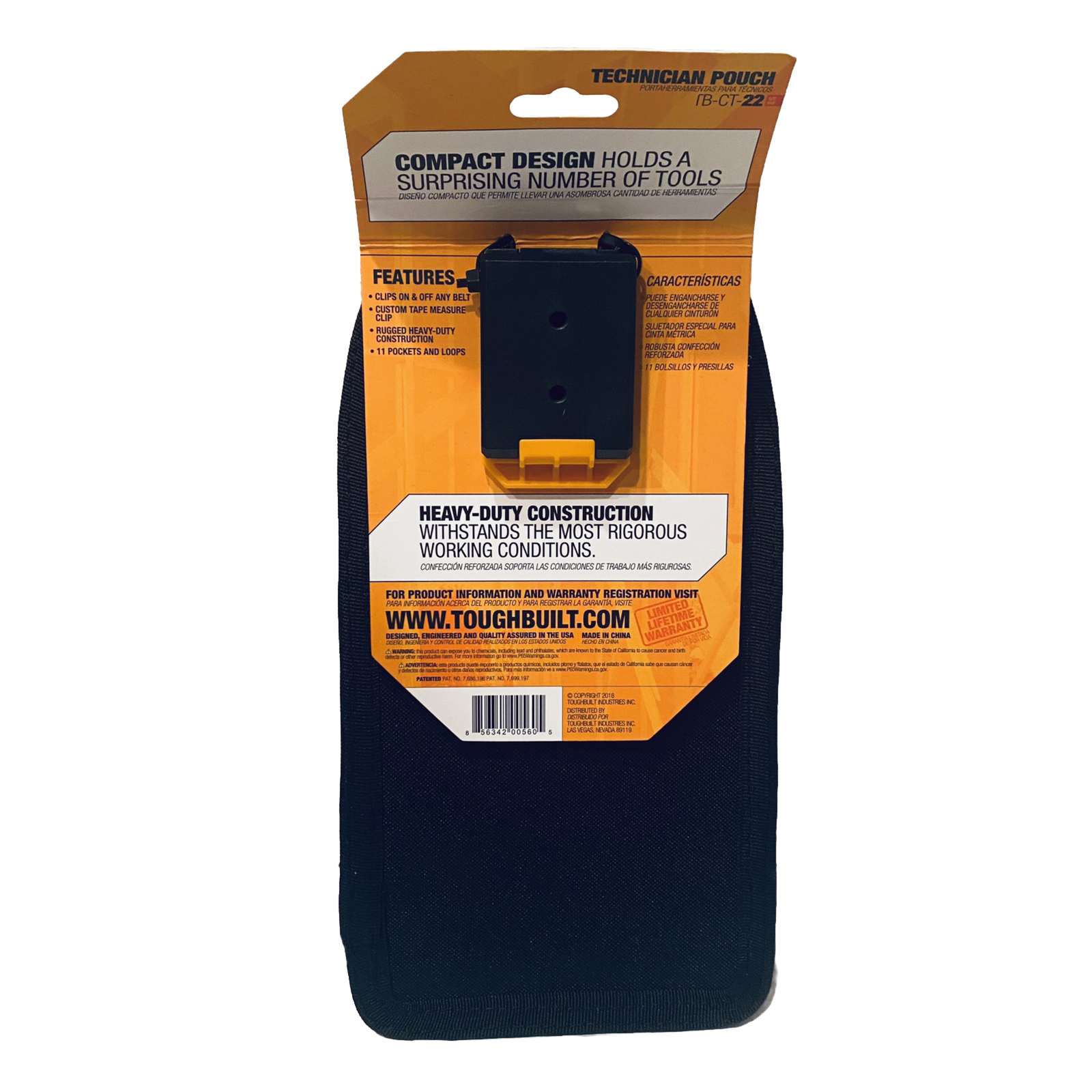 TOUGHBUILT Electrician Small Multi Tool Belt Cliptech Clip On (11