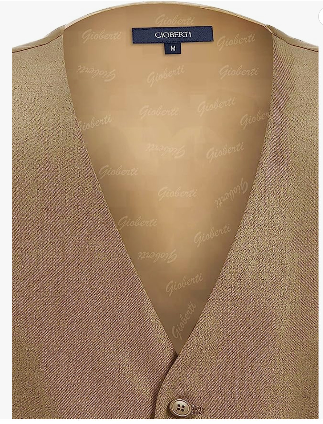 Gioberti Men's 5 Button Suit Formal Separat Vest / Khaki / S