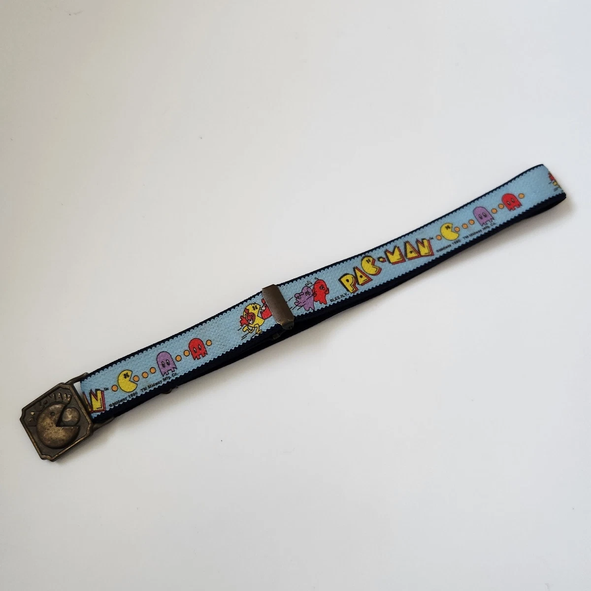 Vtg OMEGA 1980s Egyptian Style Colorful Patterned Gold Arrow Buckle Elastic Belt Vintage Omega Arrowhead Stretch Belt Beige Art Ornate Metal  main image 3