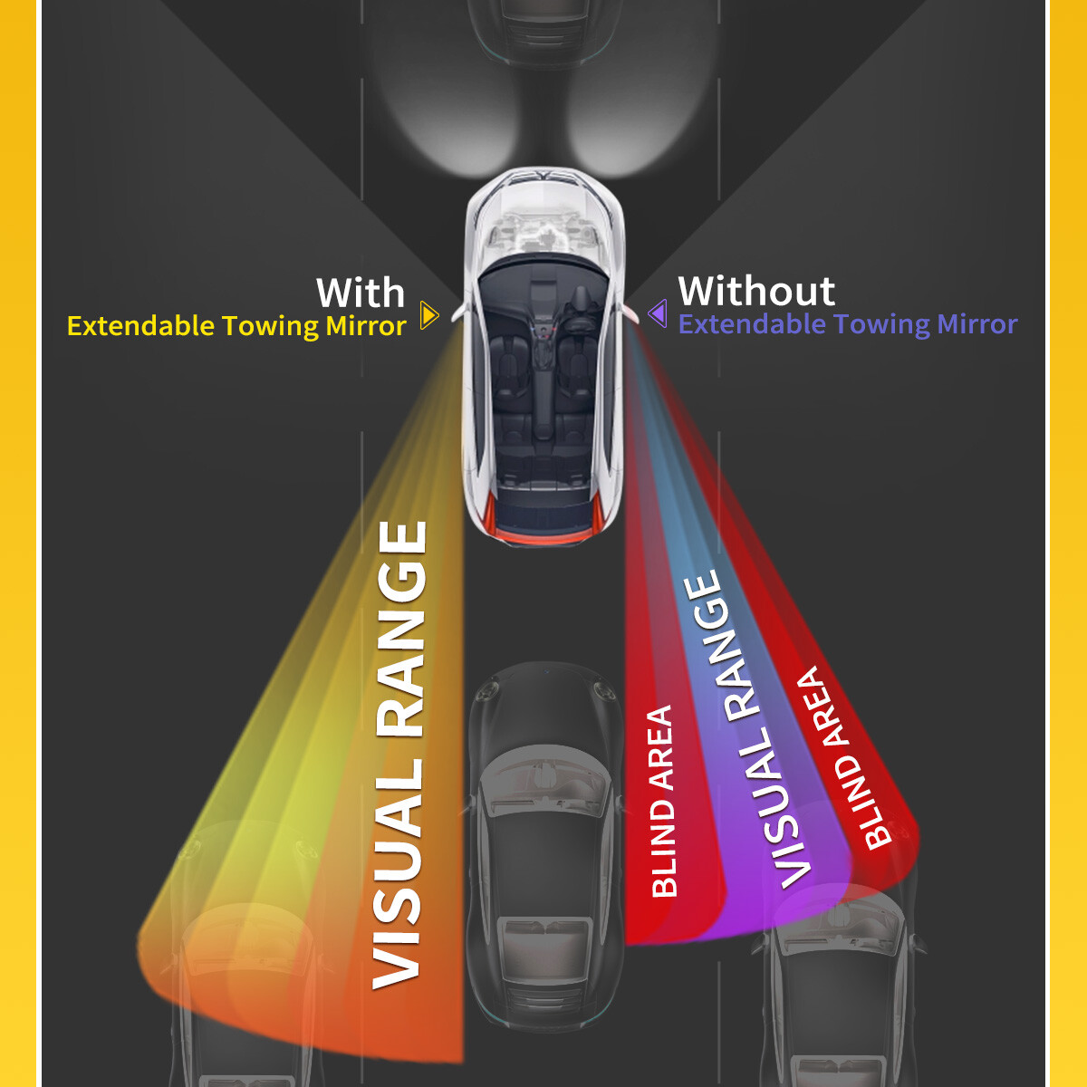 Manual Extendable Towing Mirrors for Ford Ranger PX1 PX2 XL XLT XLS