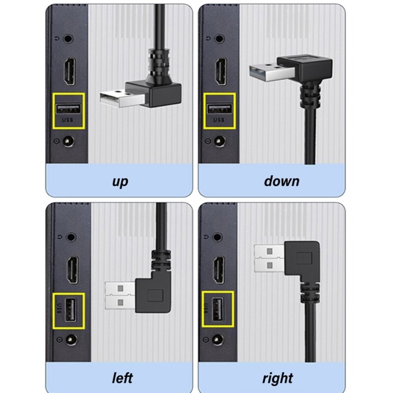 90 Degree Right Angle USB 2.0 Male to Female Extension Cable for Laptop Keyboard