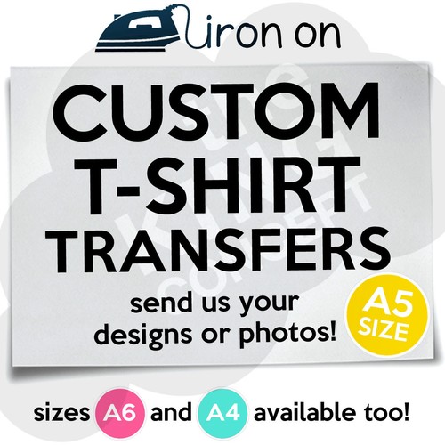Custom Iron On T-Shirt Transfers A6 A5 A4 Your Image Logo Photos Design Hen Stag - Picture 4 of 5
