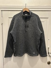 Men  s Eddie Bauer Fleece Pullover 1/4 Zip Sweater Grey Black Marl XL