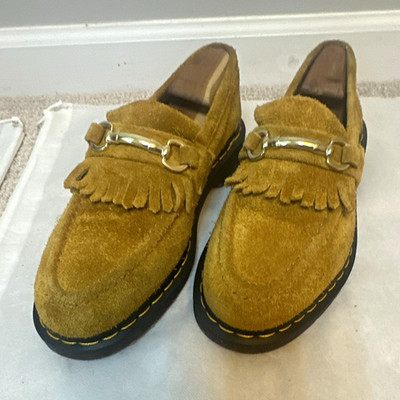 Dr. Martens Men s Brown Suede Loafer Fringe Metal Bit Slip-On US 9
