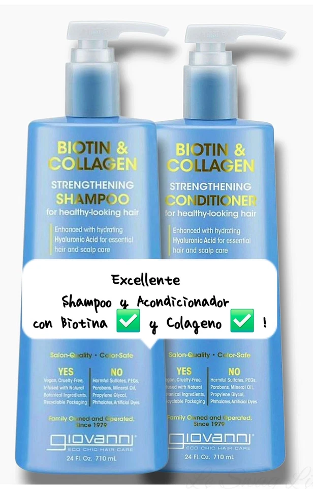 Champú y Acondicionador Vegano Todo Natural Biotina Giovanni 710 ml cada uno Foto 3 de 4