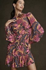 Farm Rio Fruit Dreams Long Sleeve Mini Dress Women’s S NWT