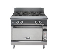 Vulcan V4B36B V Series Heavy Duty 36" 4 Burner Gas Range w/ Cabinet Base