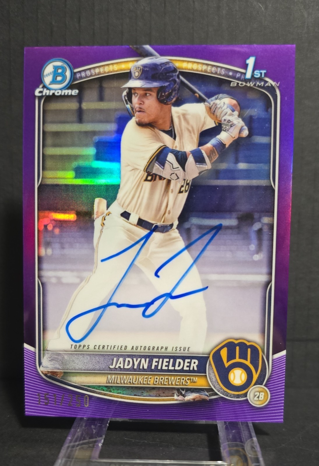 Jadyn Fielder - 2025 Bowman Chrome Autographs  #CPA-JF Purple Refractor /250 1st