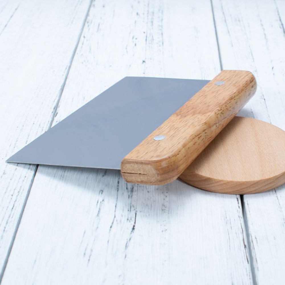 Sturdy Construction Dough Cutter with Wooden Handle for Smooth Slicing