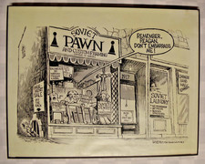 Higgins 1986 Chicago Sun-Times Guerra Fredda Reagan cartone animato editoriale sovietico incorniciato