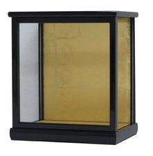 Glass Display Doll Case Black Lacquered Finish Cabinet with doors New Unused