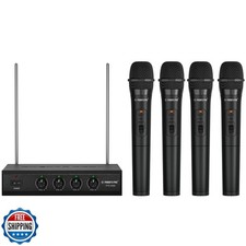 Phenyx Pro Wireless Microphone System, 4 Channel VHF Wireless Mic