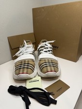 Zapatillas bajas Burberry para hombre talla 11 UK EU45 US12 cuero gamuza y cuadros