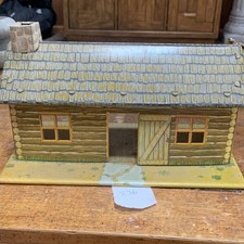 Vintage Marx Tin Log Cabin Toy House for Ages 4-7, 8-11, 17  Up
