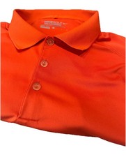 Nike Golf Dri-Fit Mens Polo Shirt Orange Short Sleeve Spread Collar Large
