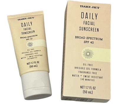 Trader Joe s Daily Facial Sunscreen Broad Spectrum SPF 40 Invisible Gel