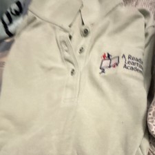 Port Authority Girls Light Green Polo Shirt School Uniform Button Logo