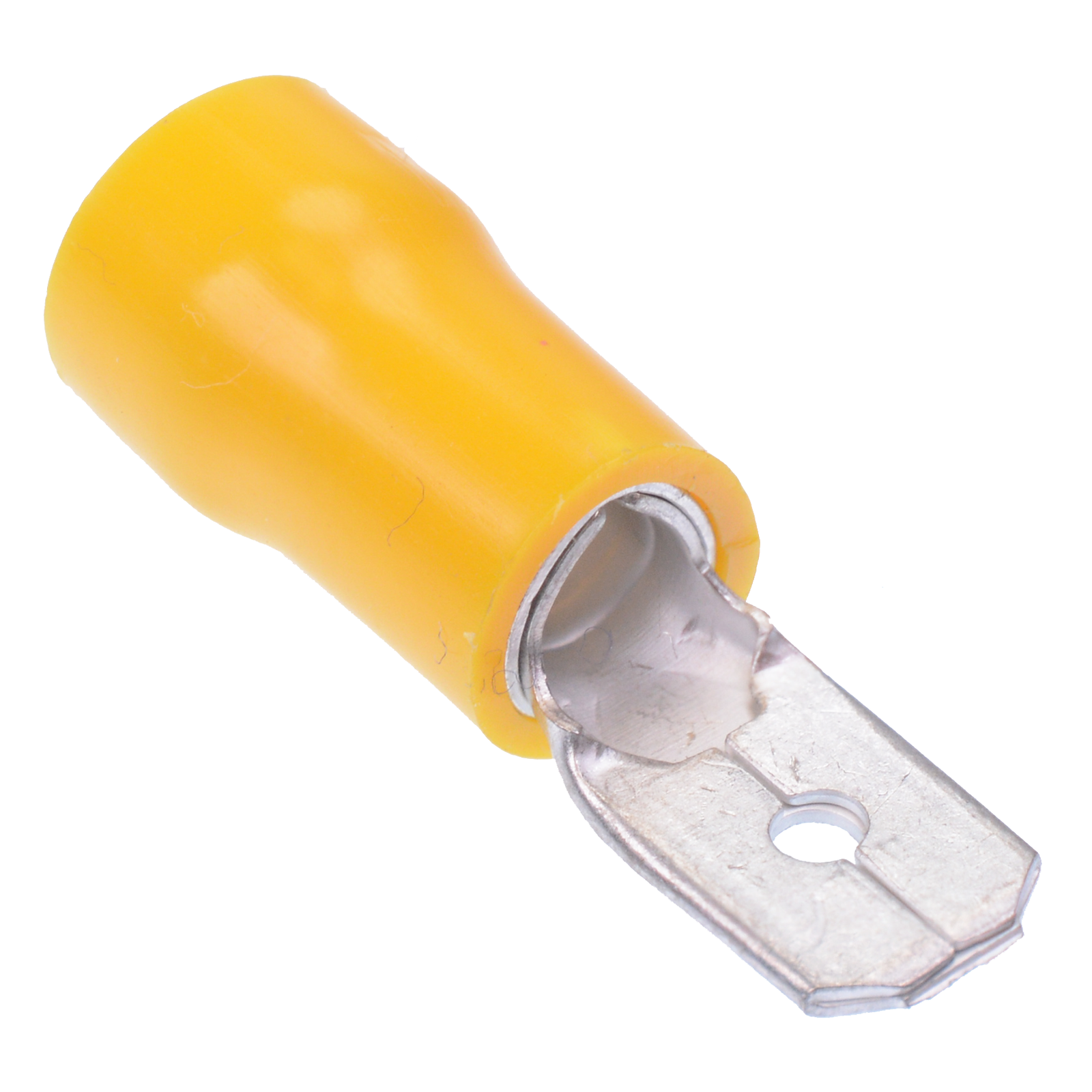 10 x 6.3mm Yellow Male Double Crimp Connector Terminal