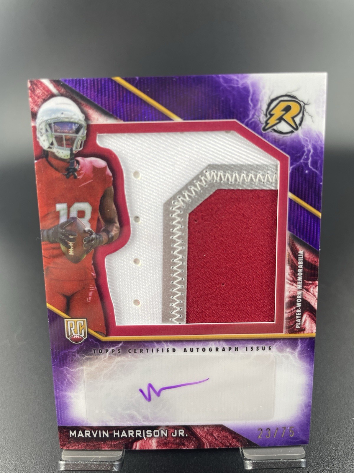 Marvin Harrison Jr. Topps Resurgence Rookie Patch Autographs #RPAMH Purple Surge