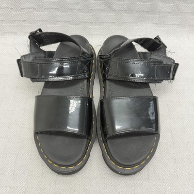 Dr. Martens Women's Voss Black Glossy Platform Sandals Size US 5