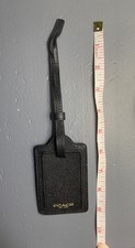 Coach Black Leather Address/Luggage Tag Hangtag Replacement Gold Lettering
