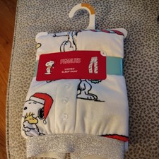 Peanuts Women's Snoopy Woodstock Christmas Fleece Polyester Pajama Set S